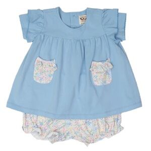 Oaks Apparel spring florals set ruffle top baby girl bloomers baby girl print